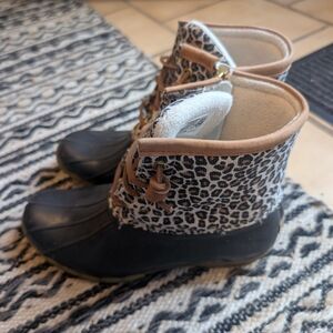 Sperry Leopard Print Winter Boots